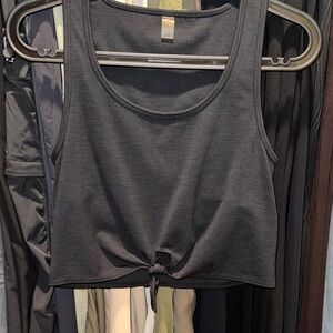 Black Sleeveless Tie-Front Crop Top
